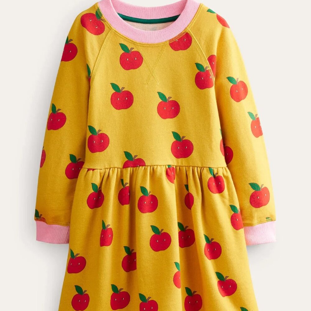 NWOT Mini Boden Printed Sweatshirt Dress (The neck tag was removed)
